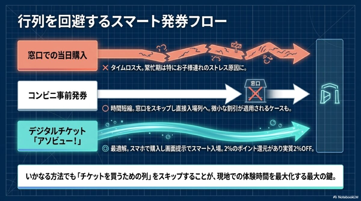 行列を回避するスマート発券フロー