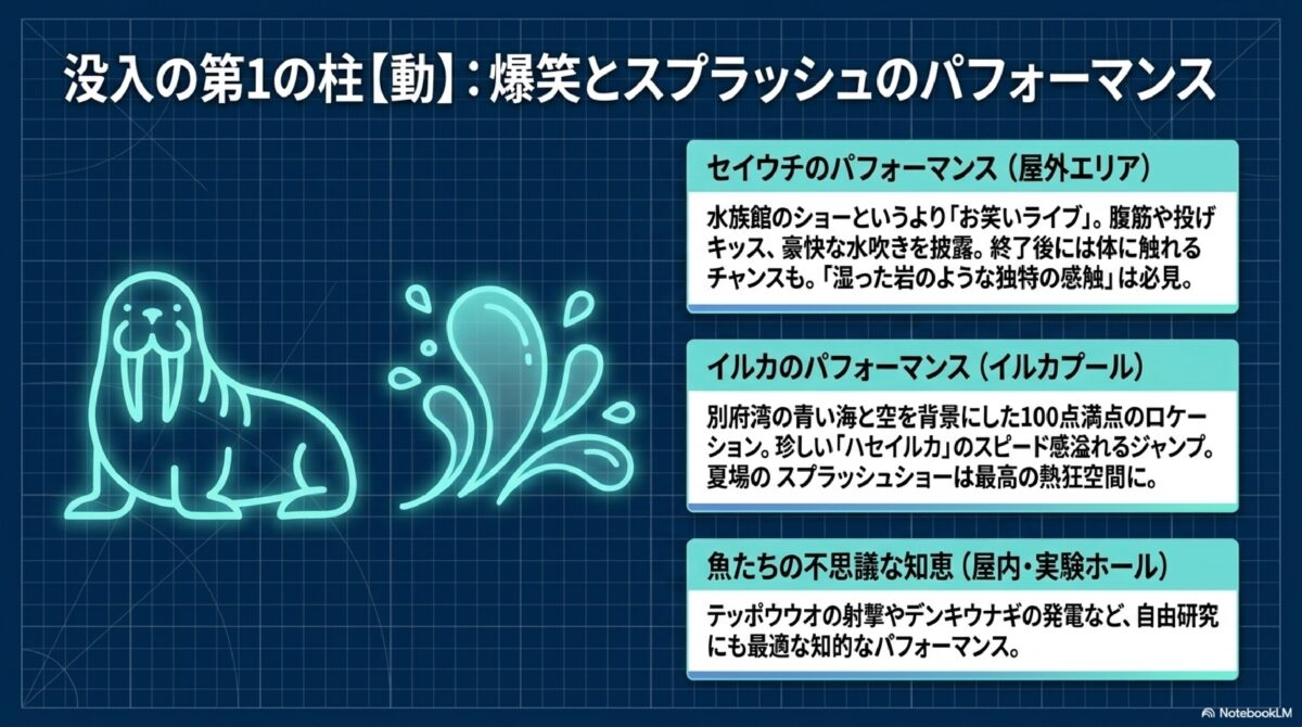 没入の第１の柱【動】：爆笑とスプラッシュのパフォーマンス