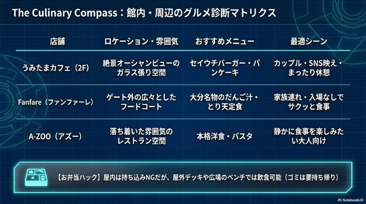 館内・周辺のグルメ診断マトリクス