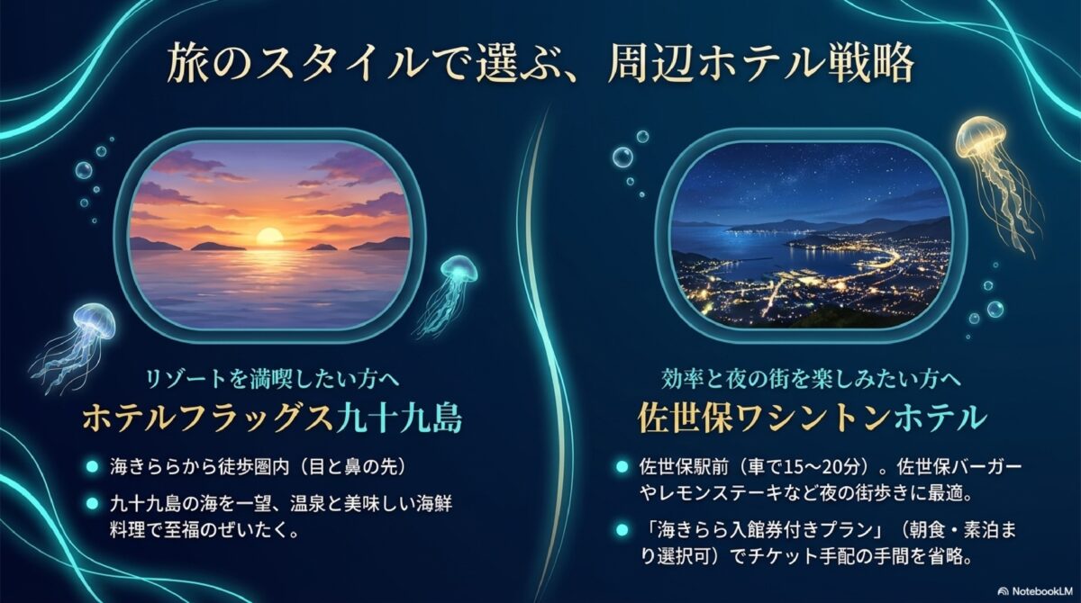 旅のスタイルで選ぶ、周辺ホテル戦略