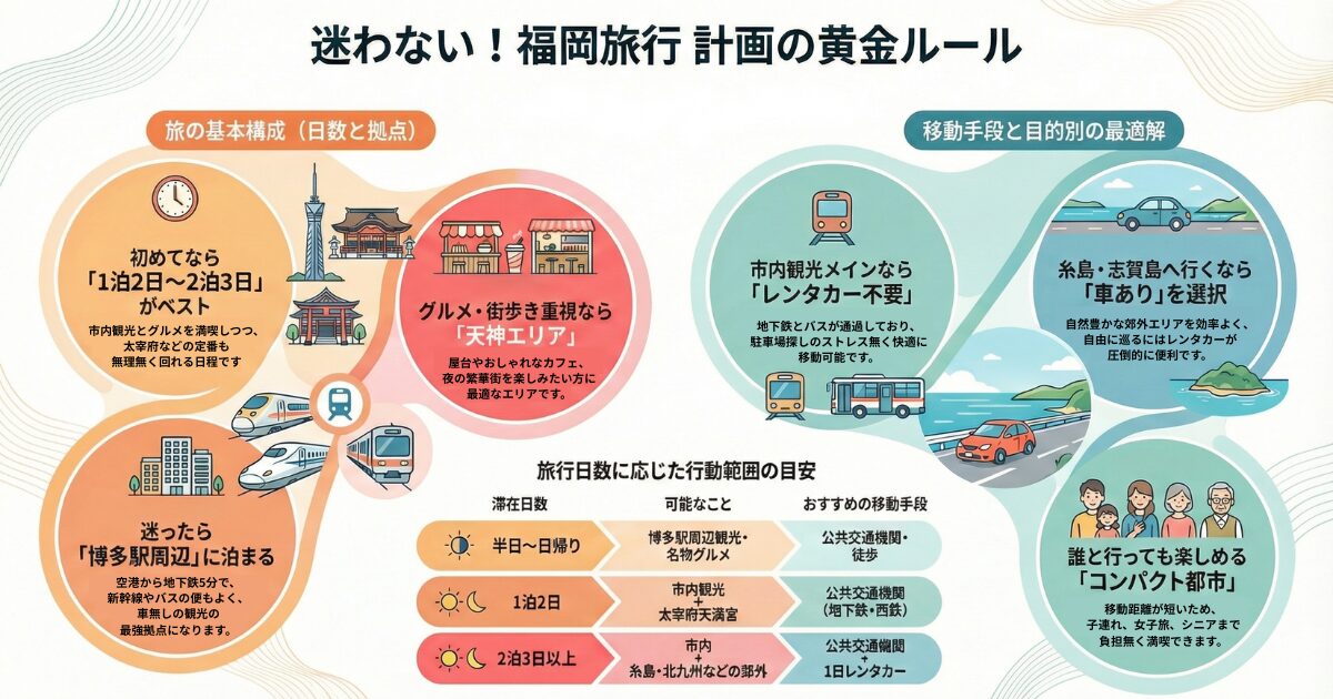 福岡旅行完全ガイド｜モデルコースや移動手段･目的別に迷わない旅プラン