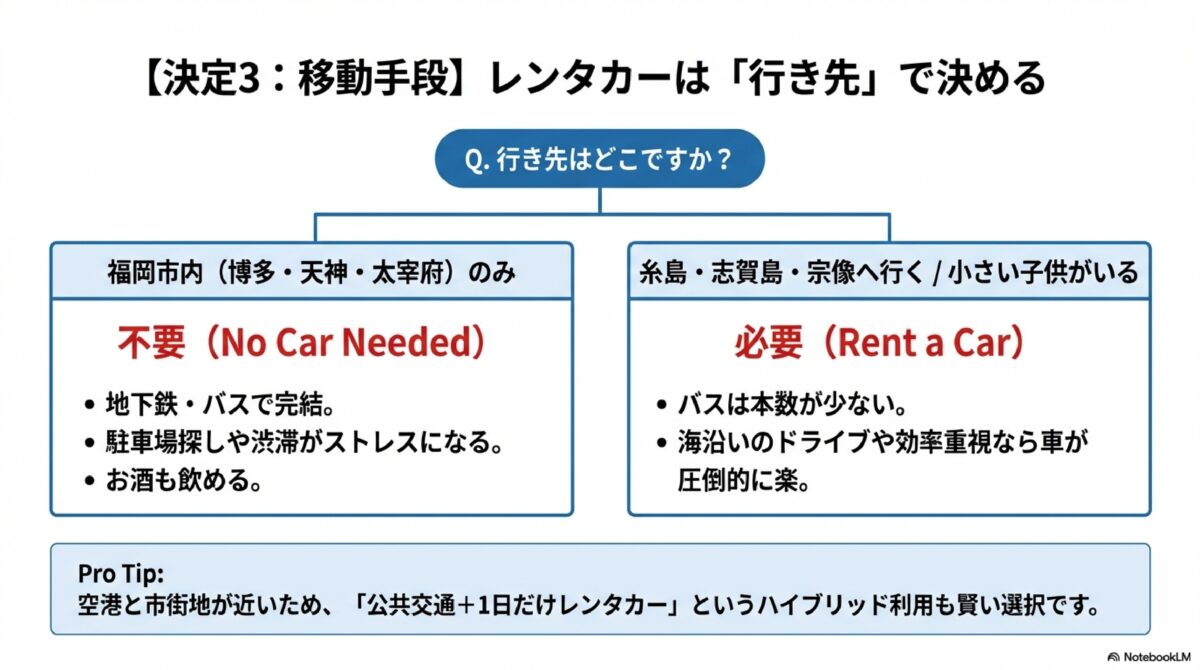 レンタカーは「行き先」で決める
