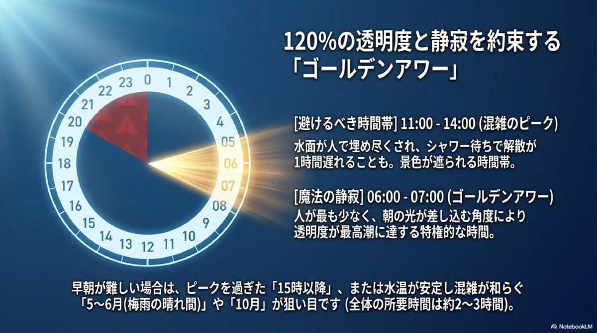 120％の透明度と静寂を約束する「ゴールデンアワー」