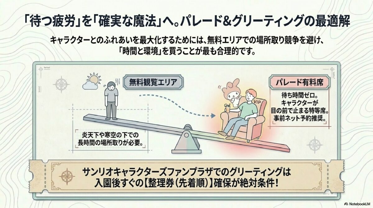 「待つ疲労」を「確実な魔法」へ。パレード＆グリーティングの最適解