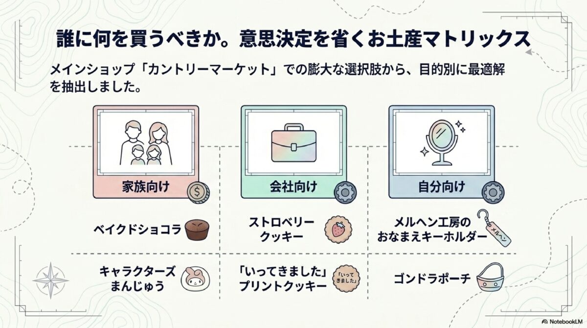 誰に何を買うべきか。意思決定を省くお土産マトリックス