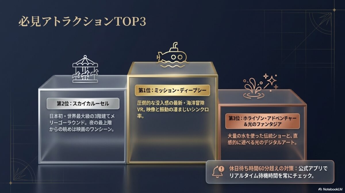 必見アトラクションTOP3