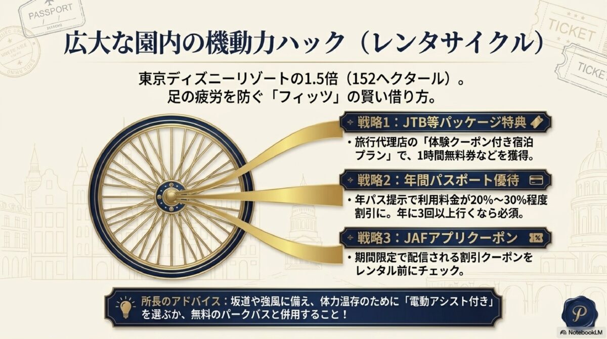 広大な園内の機動力ハック（レンタサイクル）