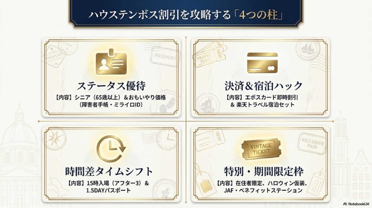 ハウステンボス割引を攻略する4つの柱