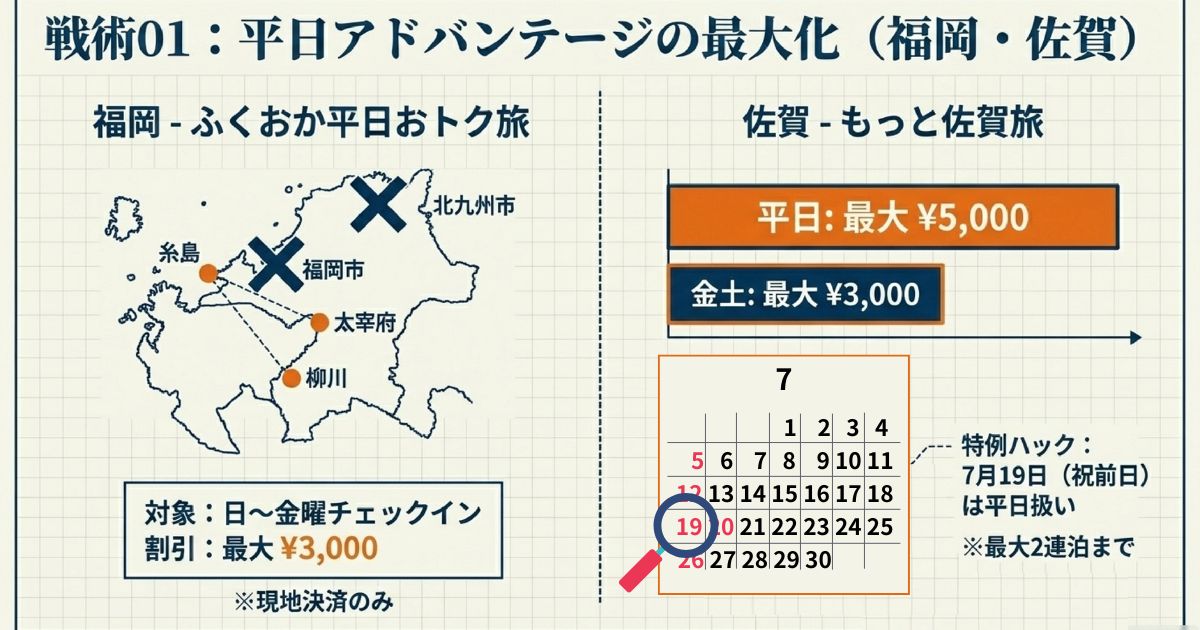戦術01：平日アドバンテージの最大化（福岡・佐賀）
