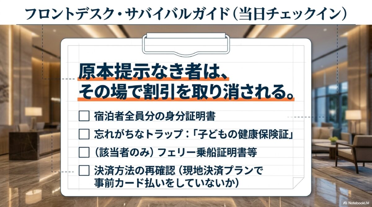 フロントデスク・サバイバルガイド（当日チェックイン）