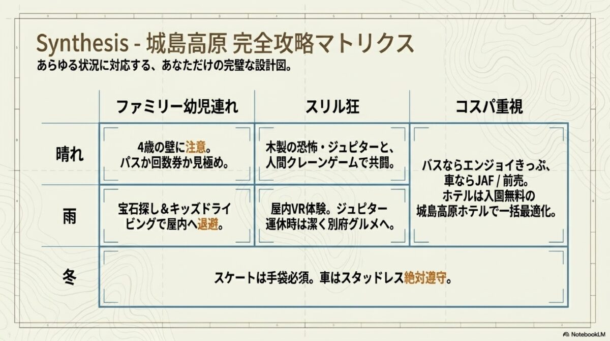 城島高原 完全攻略マトリクス