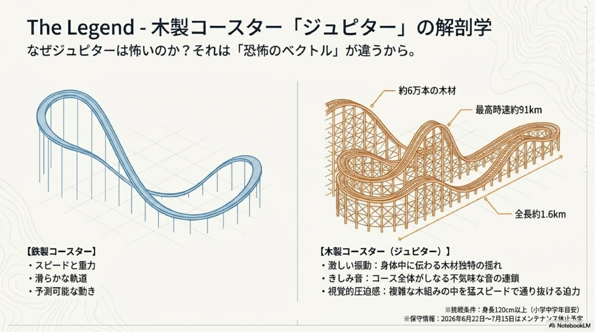 木製コースター「ジュピター」の解剖学