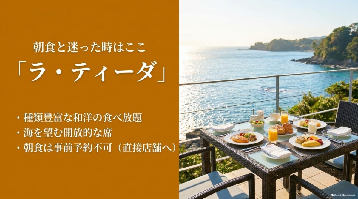 ブセナテラスの朝食におすすめのラ・ティーダを紹介するイメージ