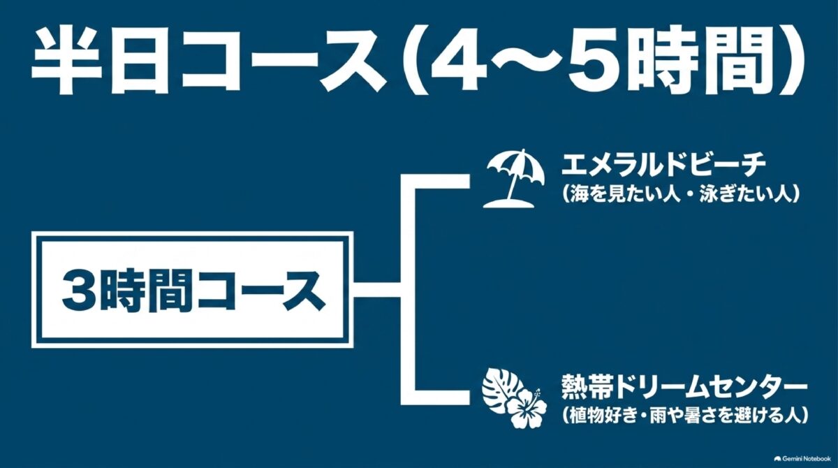 海洋博公園の半日コースで選ぶビーチと植物園